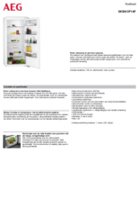 Product informatie AEG koelkast inbouw SKB612F1AF
