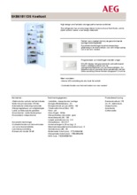 Product informatie AEG koelkast inbouw SKB61811DS