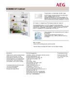 Product informatie AEG koelkast inbouw SKB68821AF