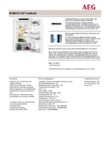 Product informatie AEG koelkast inbouw SKE81011AF
