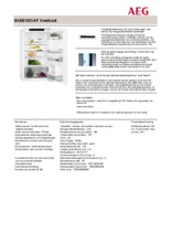 Product informatie AEG koelkast inbouw SKE81021AF