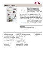 Product informatie AEG koelkast inbouw SKE81211AF