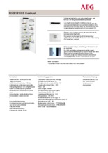 Product informatie AEG koelkast inbouw SKE81811DS