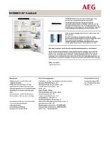 Product informatie AEG koelkast inbouw SKE88811AF