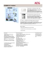 Product informatie AEG koelkast inbouw SKE88821AC