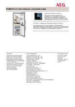 Product informatie AEG koelkast rvs RCB53121LX