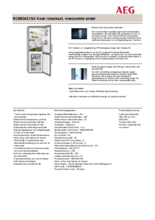 Product informatie AEG koelkast rvs RCB53421NX