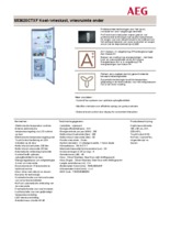 Product informatie AEG koelkast rvs S53620CTXF