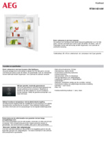 Product informatie AEG koelkast tafelmodel RTB414D1AW