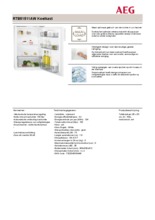 Product informatie AEG koelkast tafelmodel RTB51511AW