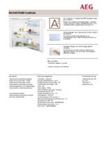 Product informatie AEG koelkast tafelmodel S91440TSW0