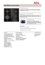 Product informatie AEG kookplaat inbouw HG674550VB