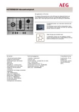 Product informatie AEG kookplaat inbouw HG755560SM