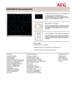Product informatie AEG kookplaat keramisch inbouw HK634060XB