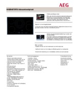 Product informatie AEG kookplaat keramisch inbouw HK854870FB