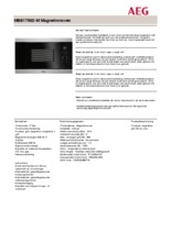 Product informatie AEG magnetron met grill inbouw MBB1756D/M