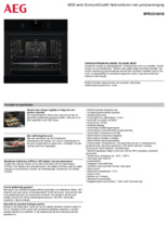 Product informatie AEG oven inbouw zwart BPB331061B