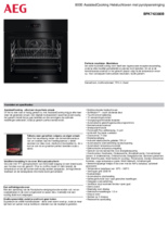 Product informatie AEG oven inbouw zwart BPE748380B