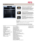 Product informatie AEG oven rvs inbouw BCE555020M