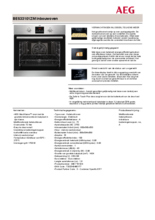 Product informatie AEG oven rvs inbouw BES33101ZM