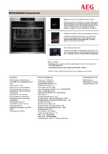 Product informatie AEG oven rvs inbouw BPE642020M