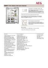 Product informatie AEG side/by/side koelkast rvs/look RMB66111NX