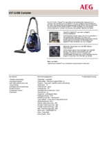 Product informatie AEG stofzuiger blauw VX7/2/DB