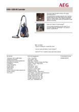 Product informatie AEG stofzuiger blauw VX9/1/DB/M