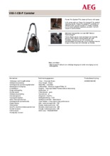 Product informatie AEG stofzuiger bruin VX6/1/CB/P