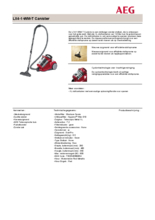 Product informatie AEG stofzuiger rood LX4/1/WM/T
