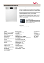 Product informatie AEG vaatwasser inbouw FEB52600ZM