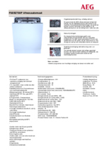 Product informatie AEG vaatwasser inbouw FSE52700P
