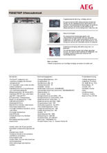 Product informatie AEG vaatwasser inbouw FSE62700P