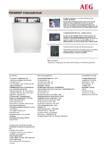 Product informatie AEG vaatwasser inbouw FSE63600P
