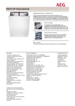 Product informatie AEG vaatwasser inbouw FSE72710P