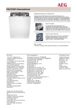 Product informatie AEG vaatwasser inbouw FSE73700P
