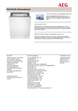 Product informatie AEG vaatwasser inbouw FSK31610Z