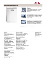 Product informatie AEG vaatwasser wit F55602W0P