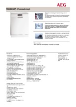 Product informatie AEG vaatwasser wit F66602W0P