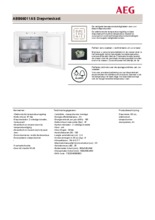 Product informatie AEG vrieskast inbouw ABB66011AS