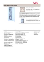 Product informatie AEG vrieskast inbouw ABE81826NC