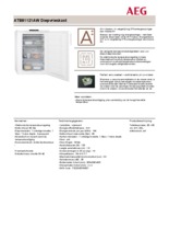 Product informatie AEG vrieskast tafelmodel ATB81121AW