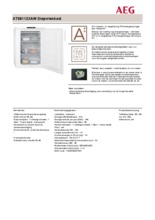 Product informatie AEG vrieskast tafelmodel ATS8112XAW