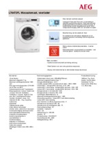 Product informatie AEG wasmachine L76472FL