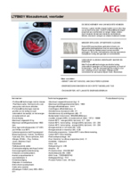 Product informatie AEG wasmachine L7FB60Y
