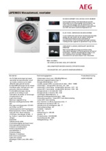 Product informatie AEG wasmachine L8FE96ES