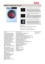 Product informatie AEG wasmachine L9FE96CS