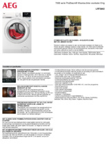 Product informatie AEG wasmachine LR73842