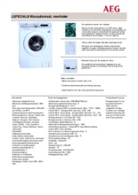 Product informatie AEG wasmachine LSPECIAL8
