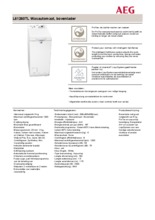 Product informatie AEG wasmachine bovenlader L61260TL